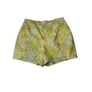 The Lilly Vintage 1960s Lilly Pulitzer Twee High-Rise Shorts Orange Floral Pool
